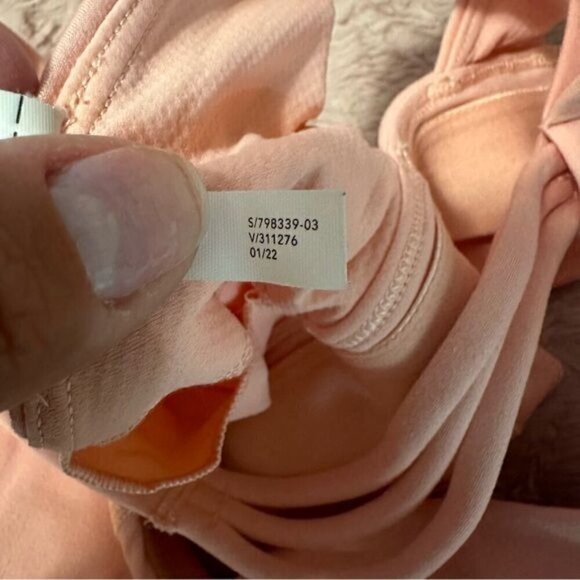 Athleta Athena Bra A-C Sz XL Peachy Pink Orange One Shoulder - Picture 8 of 9